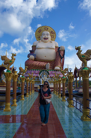 Laughing Buddha at Wat Plai Laem