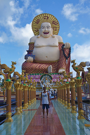 Laughing Buddha at Wat Plai Laem