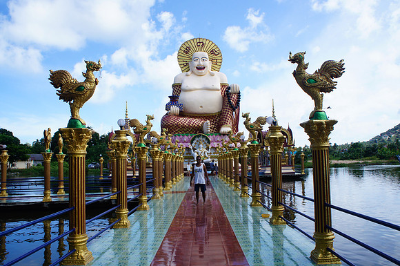 Laughing Buddha at Wat Plai Laem