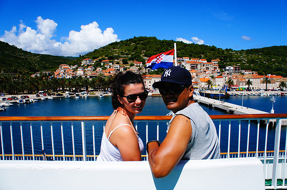 On the ferry