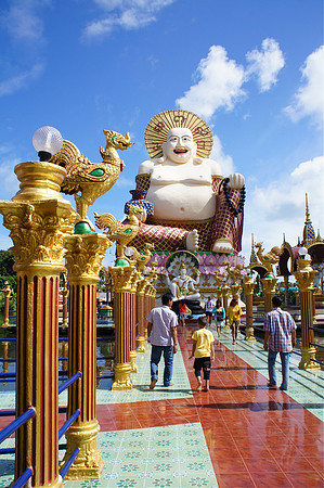 Laughing Buddha at Wat Plai Laem