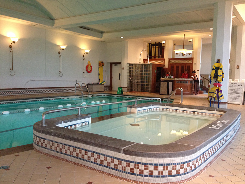 Pool and hot tub at Château Frontenac in Quebec, Canada. 